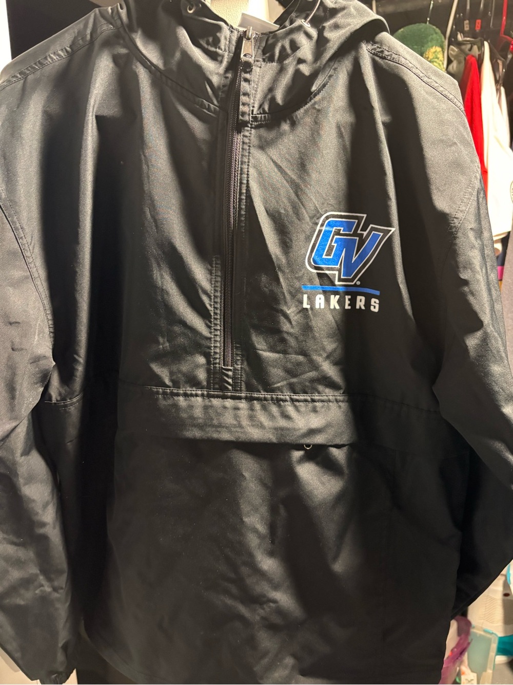 GV Lakers Black Windbreaker Jacket with Hood